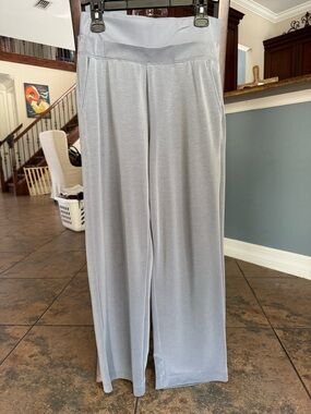 Athleta Seasoft High Waist Pull-On Wide-Leg Pants in Blue-Gray